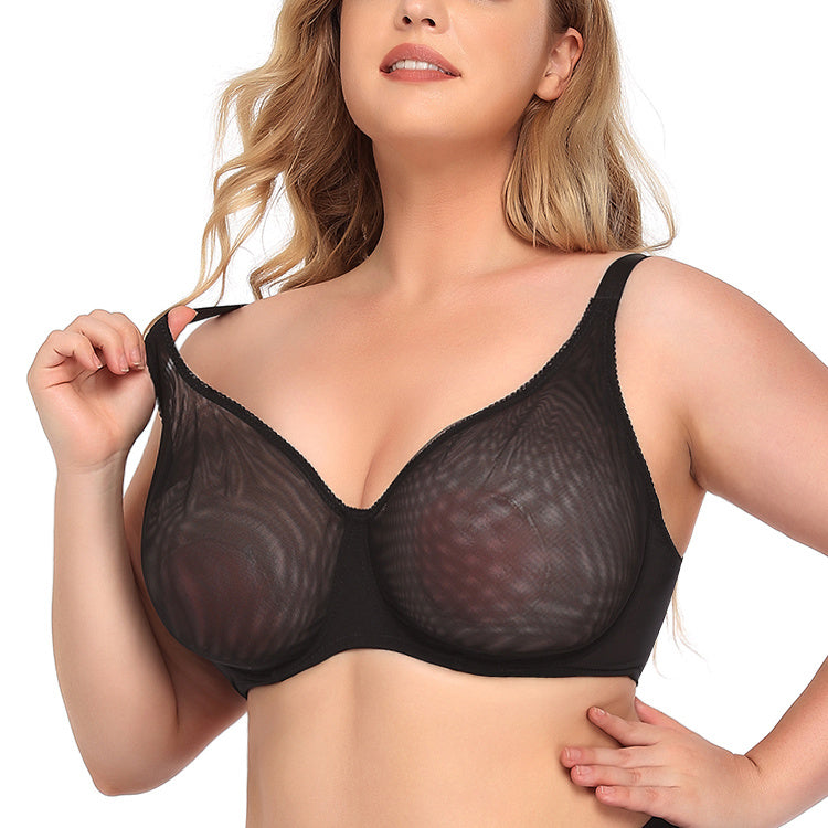 LuxeLift™ Ultra-Thin Sheer Bra – Plus Size Wireless Support