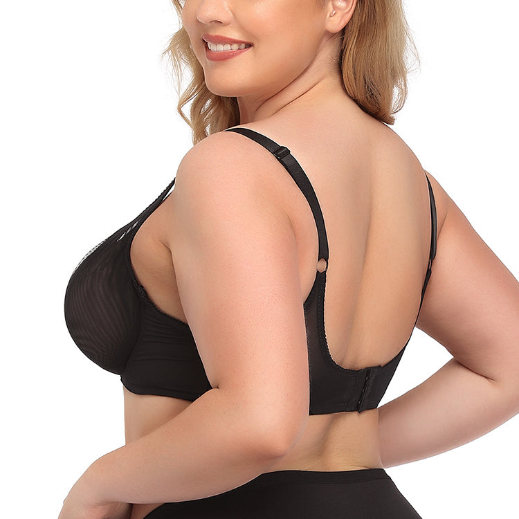 LuxeLift™ Ultra-Thin Sheer Bra – Plus Size Wireless Support