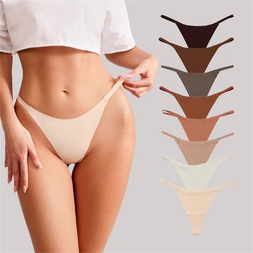 8-Pack Low Waist Seamless T-Back Panties – Ice Silk Comfort