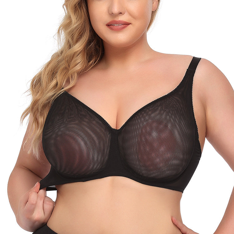 LuxeLift™ Ultra-Thin Sheer Bra – Plus Size Wireless Support